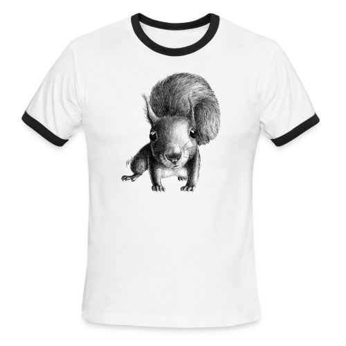 Cute Curious Squirrel - Men's Ringer T-Shirt