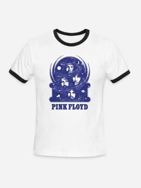 Pink Floyd Logo And Band - Men's Ringer T-Shirt - white/black