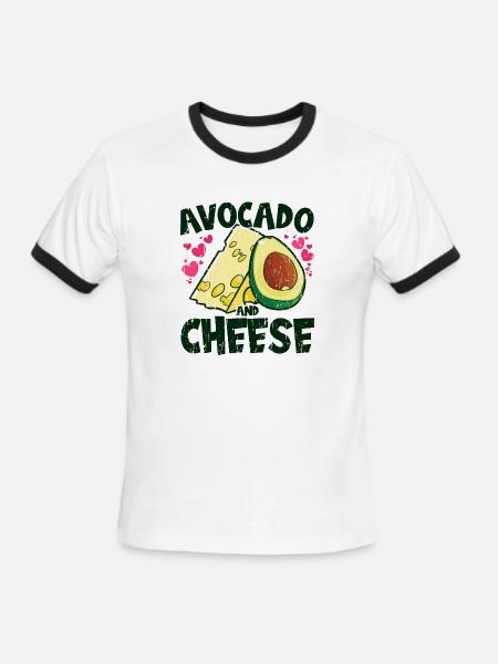 Avocado and cheese - Avocado - Men's Ringer T-Shirt - white/black