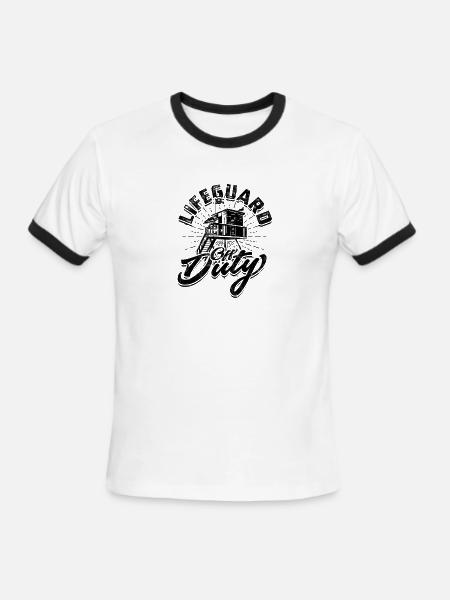 Lifeguard off duty - lifeguard - Men's Ringer T-Shirt - white/black
