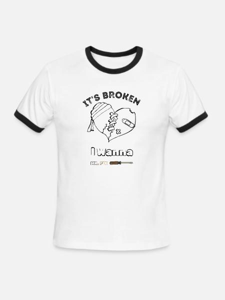 My heart is broken - Men's Ringer T-Shirt - white/black