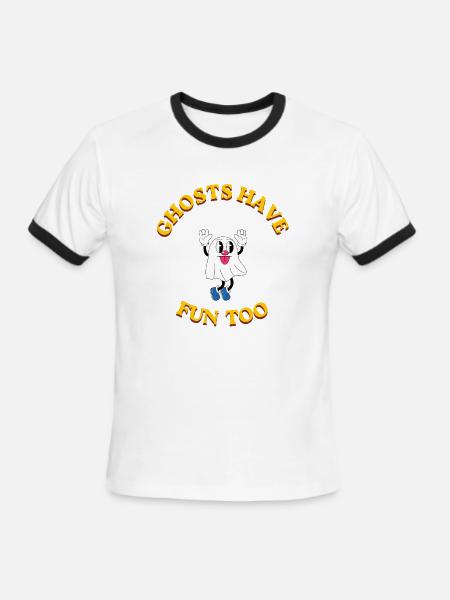 Ghosts Have Fun Too - Men's Ringer T-Shirt - white/black