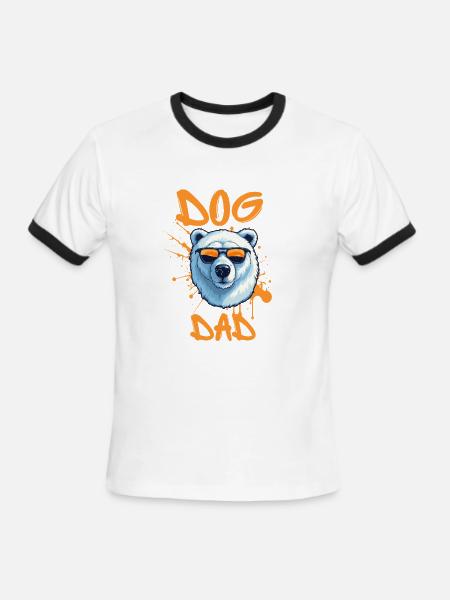 Dog Dad Graffiti Bear funny dogs  - Men's Ringer T-Shirt - white/black
