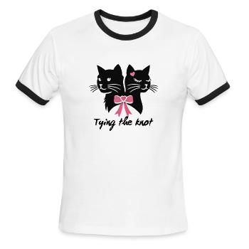 tying the knot - Men's Ringer T-Shirt - white/black - Front - Jackson (183cm)