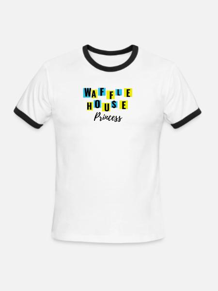 Waffle House Princess - Men's Ringer T-Shirt - white/black