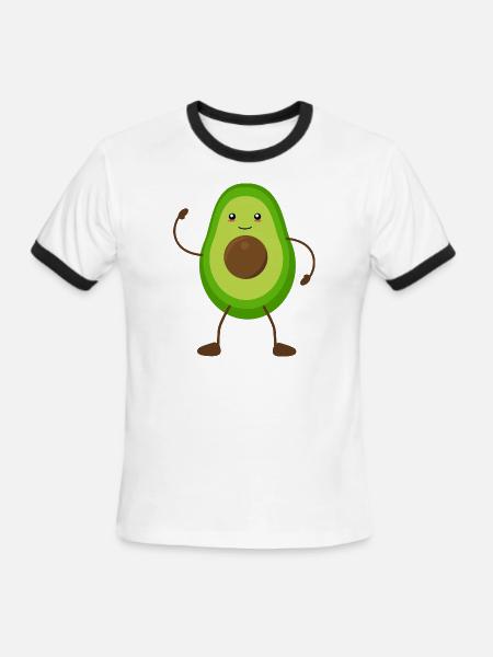 Avo cuddle - Men's Ringer T-Shirt - white/black