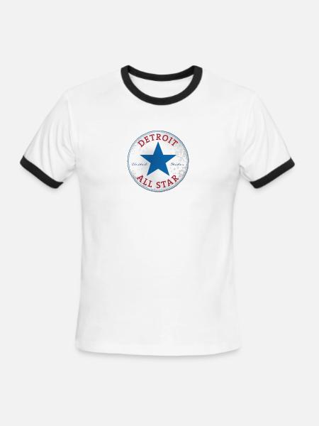 star detroit United States all best Star sign skat - Men's Ringer T-Shirt - white/black