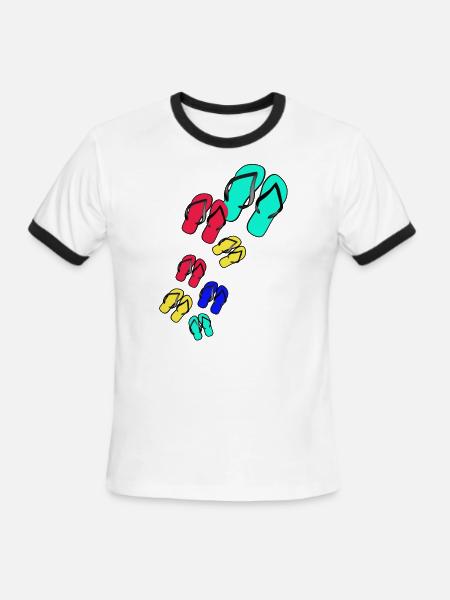 Flip Flops - Men's Ringer T-Shirt - white/black