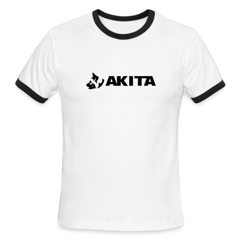 Akita Shirt, Akita Inu, Akita Dog Shirt - B&W3 - Men's Ringer T-Shirt