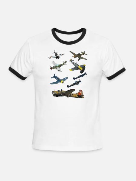 Ww2 Planes Warbirds - Men's Ringer T-Shirt - white/black