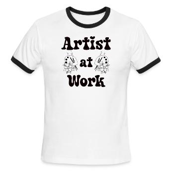 Artist at Work- Funny Artist - Men's Ringer T-Shirt - white/black - Front - Jackson (183cm)