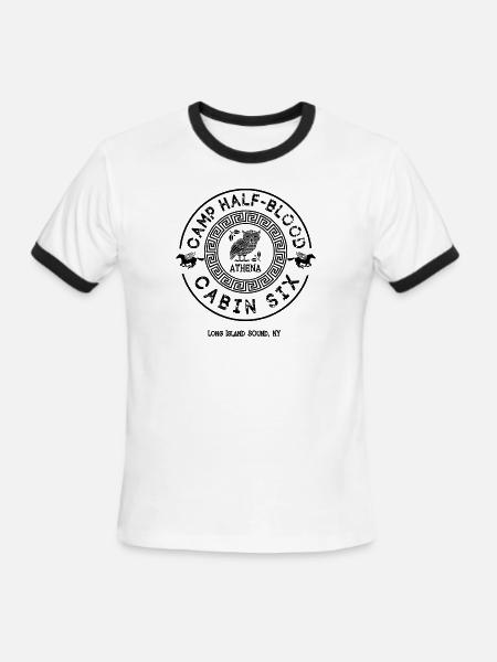 Cabin Six Athena Gift Percy Jackson Camp Half - Men's Ringer T-Shirt - white/black