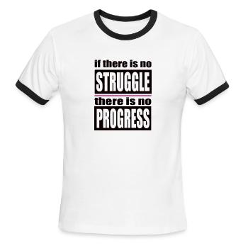 no struggle - no progress - Men's Ringer T-Shirt - white/black - Front - Jackson (183cm)