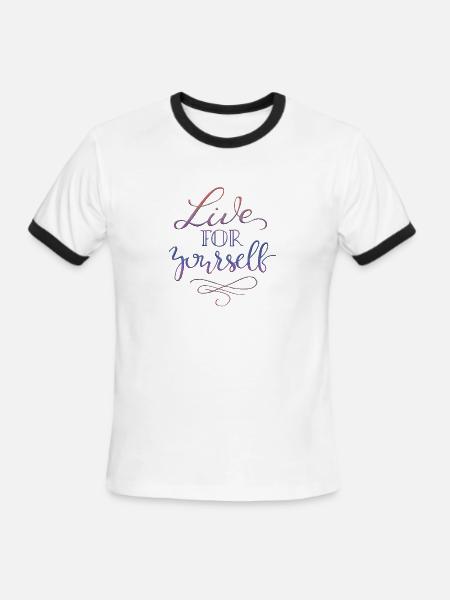 live for yourself - Men's Ringer T-Shirt - white/black
