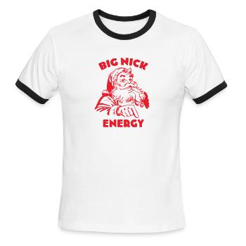 BIG NICK ENERGY - Men's Ringer T-Shirt - white/black - Front - Jackson (183cm)