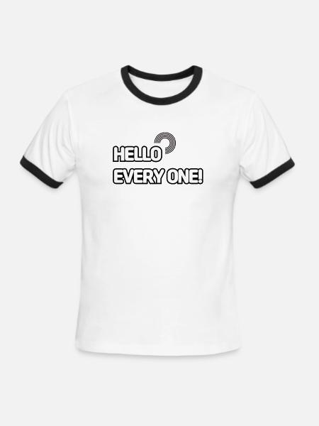 HELLO EVERY ONE 001 - Men's Ringer T-Shirt - white/black