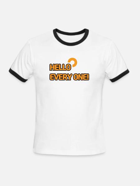 HELLO EVERY ONE 002 - Men's Ringer T-Shirt - white/black