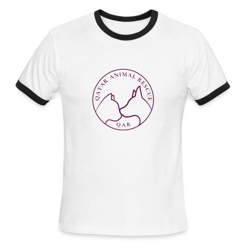 Merch with Maroon Logo - Men's Ringer T-Shirt
