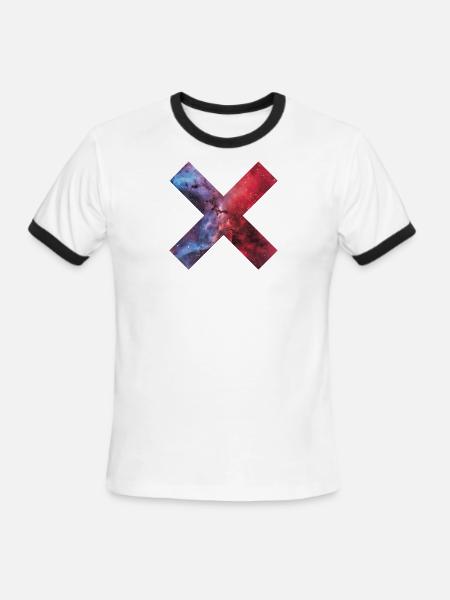 X GALAXY - Men's Ringer T-Shirt - white/black