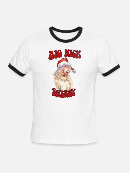big nick energy - Men's Ringer T-Shirt - white/black