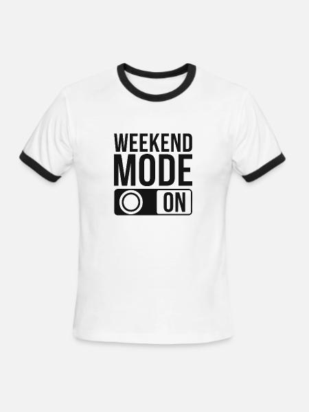 Weekend Mode On - Men's Ringer T-Shirt - white/black