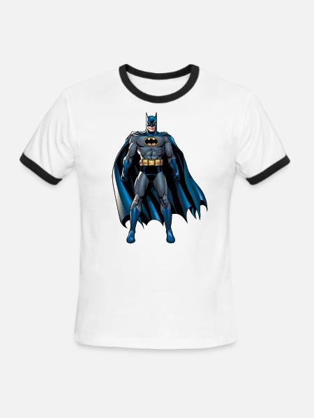 Batman Superhero Pose Cape - Men's Ringer T-Shirt - white/black