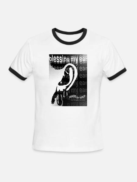Echo Ear Blessing Halftone Art - Men's Ringer T-Shirt - white/black