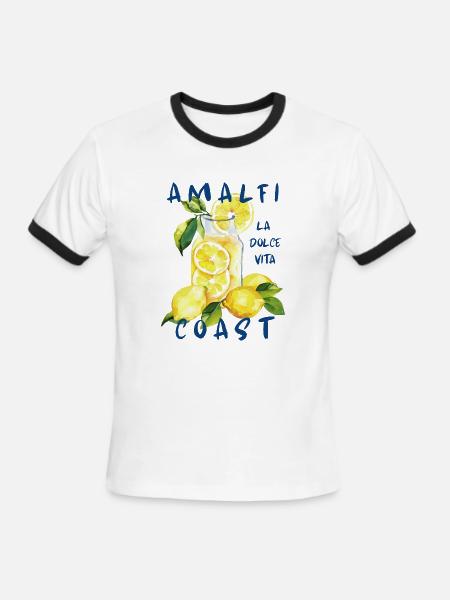 Amalfi Coast Italy - la Dolce Vita - Men's Ringer T-Shirt - white/black