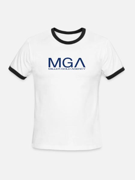 Miller Gold Agency T-Shirt - Men's Ringer T-Shirt - white/black