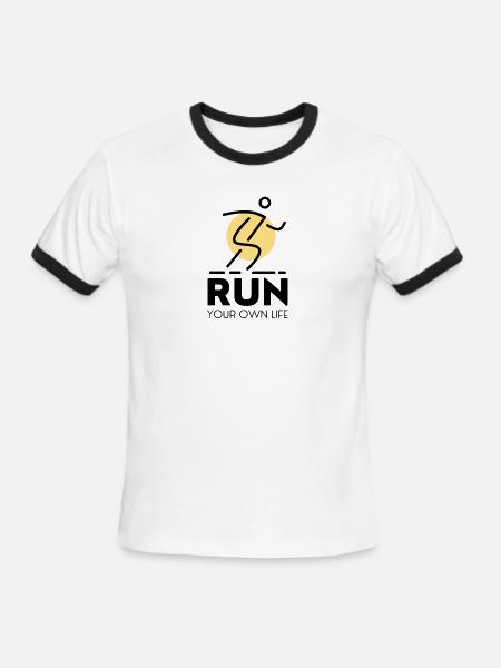 RUN YOUR OWN LIFE - Men's Ringer T-Shirt - white/black