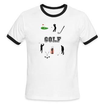 Golf Stuff - Men's Ringer T-Shirt - white/black - Front - Jackson (183cm)