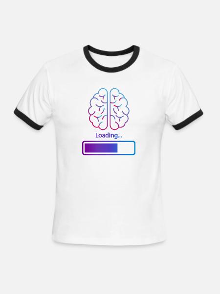 Brain loading - Men's Ringer T-Shirt - white/black