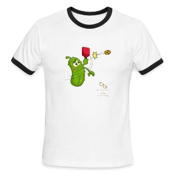 Number ONE PICKLEBALL Designed by Tavia Linen - Men's Ringer T-Shirt - white/black - Front - Jackson (183cm)