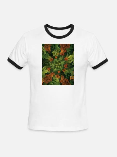 Fractal forest - Men's Ringer T-Shirt - white/black