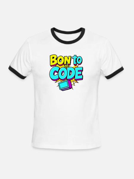 Bon to Code - Men's Ringer T-Shirt - white/black