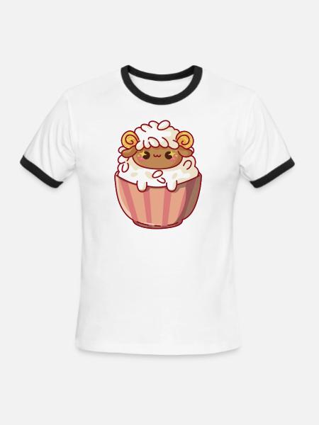 Rice Lamb - Men's Ringer T-Shirt - white/black