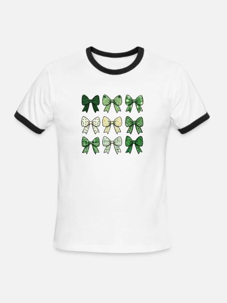 Hair bow green - Men's Ringer T-Shirt - white/black