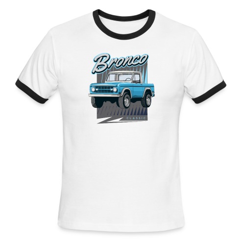 BRONCO Blue Half Cap Truck T-Shirt - Men's Ringer T-Shirt