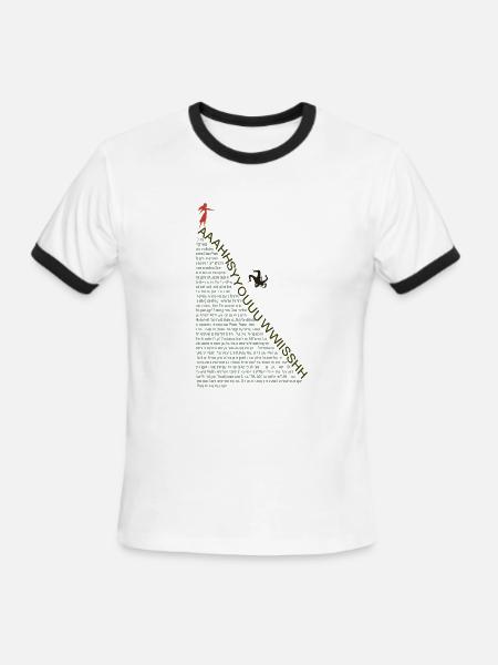 Spiral History Typography - Men's Ringer T-Shirt - white/black