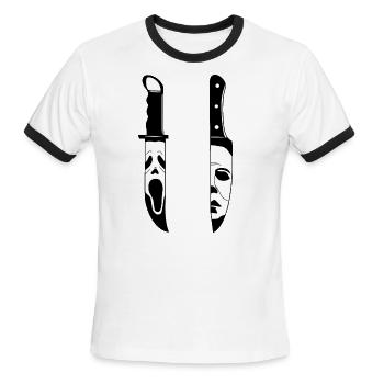 scream - Men's Ringer T-Shirt - white/black - Front - Jackson (183cm)