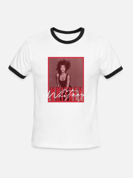 Whitney Houston Photo With Autograph And Nameplate - Men's Ringer T-Shirt - white/black