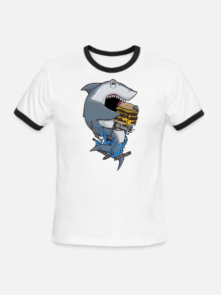 Shark H20 Women's T-Shirts - Men's Ringer T-Shirt - white/black