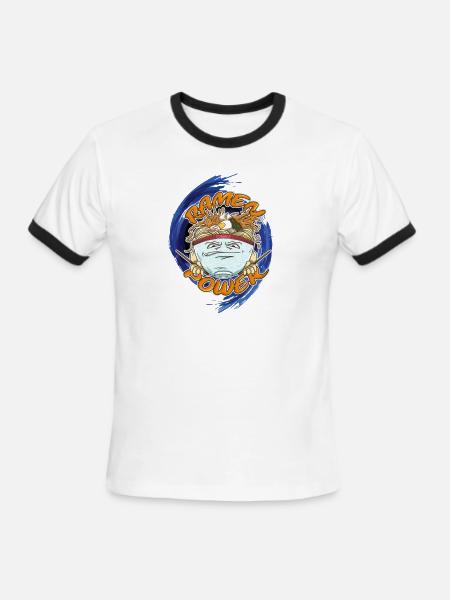 Ramen Power - Men's Ringer T-Shirt - white/black