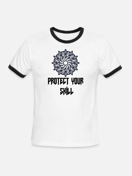 protect your skill - Men's Ringer T-Shirt - white/black
