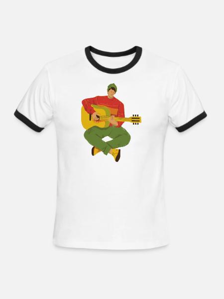 Music graphics tshirt - Men's Ringer T-Shirt - white/black