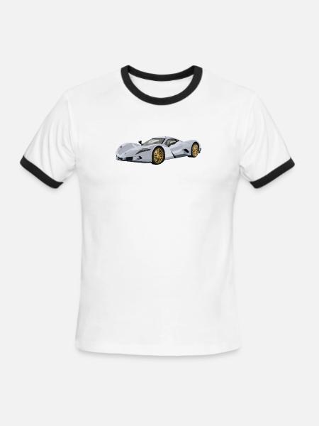 Silver car - Men's Ringer T-Shirt - white/black