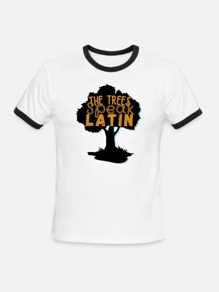 The trees Speak Latin - Men's Ringer T-Shirt - white/black