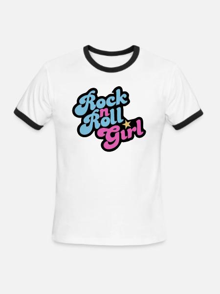 Rock n Roll Girl - Men's Ringer T-Shirt - white/black