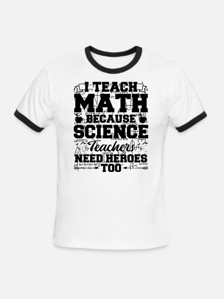Math Teacher - Men's Ringer T-Shirt - white/black
