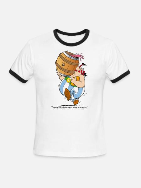 Asterix & Obelix These Rugbymen - Men's Ringer T-Shirt - white/black